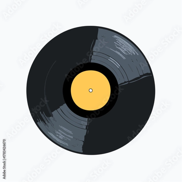 Obraz Vinyl record illustration isolated on white background for music concepts