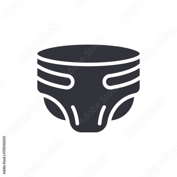 Obraz Modern Cloth Diaper Icon Minimal Illustration