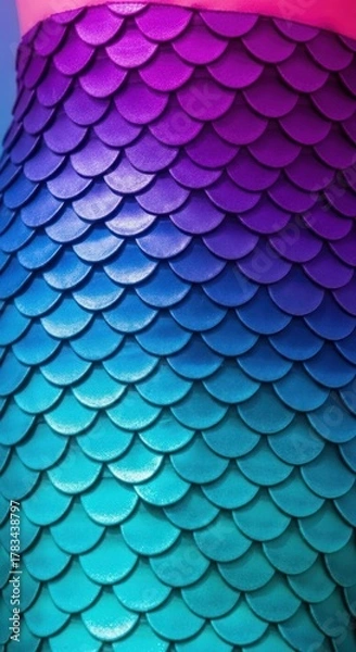 Obraz Vibrant Mermaid Tail Scales - A Colorful Underwater Fantasy.