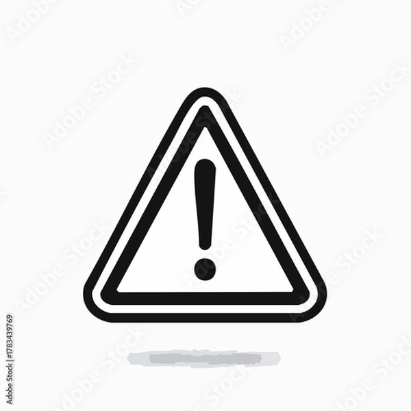 Fototapeta Warning sign icon in a triangular shape with an exclamation mark