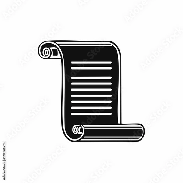 Fototapeta Vector illustration of a scroll with rolled ends vintage parchment isolated