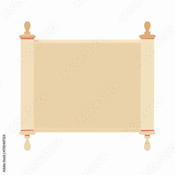 Fototapeta Vector illustration of an ancient scroll with blank space for text or design