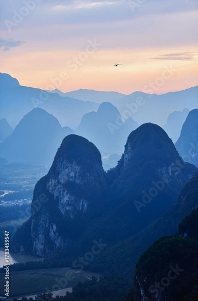 Fototapeta sunset in mountains