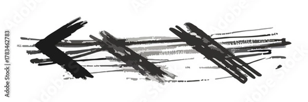 Fototapeta Abstract Black and White Brush Strokes Background Texture Design for Banner Poster Flyer Brochure or Website Header and Social Media Post Vector Illustration