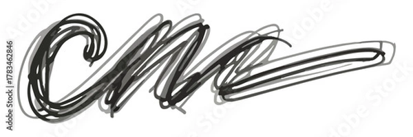 Fototapeta Abstract Scribble Sketch Lines in Gray and Black Isolated on White Background Vector Illustration for Modern Designs, Logos, and Backgrounds