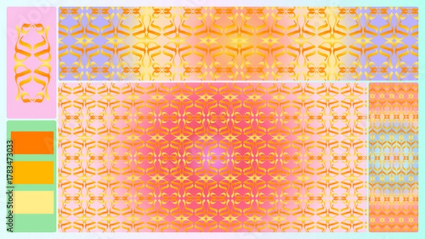 Fototapeta Vibrant Golden Abstract Seamless Pattern with Dynamic Gradient Background