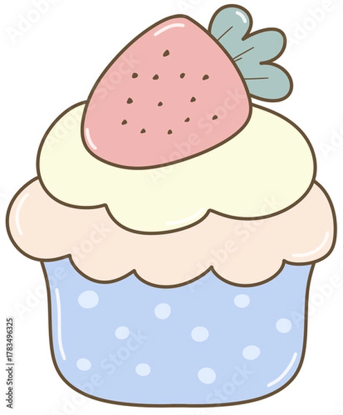 Obraz Cute cafe elements with hand draw useful for sticker note, planner or journal