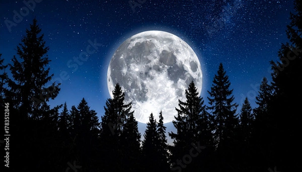 Obraz Full Moon Night Forest