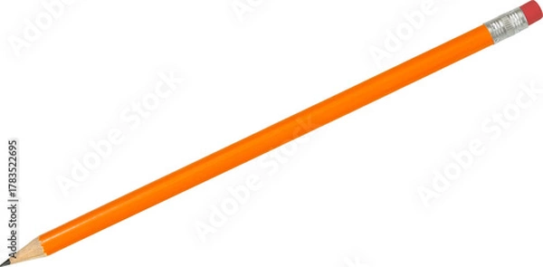 Obraz Orange pencil isolated on white background.