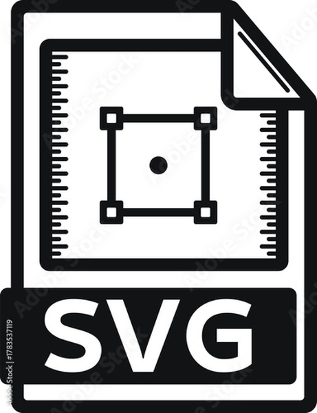 Obraz SVG File Icon Vector Illustration - Vintage Detail Line art