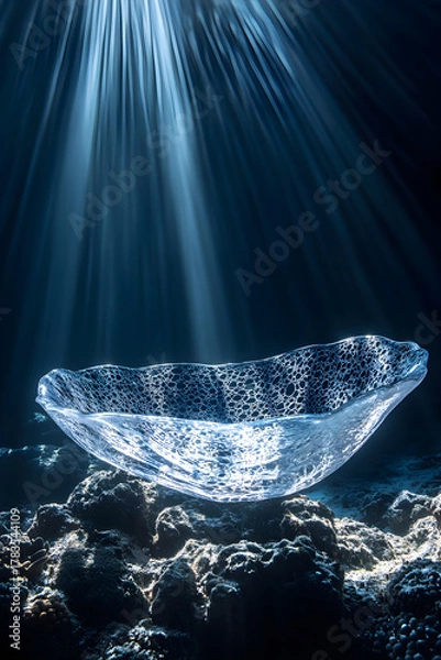 Obraz Majestic Sea Turtle in Pritine Ocean Waters Amidst Vbrant Coral Reefs CapturedUnderwater