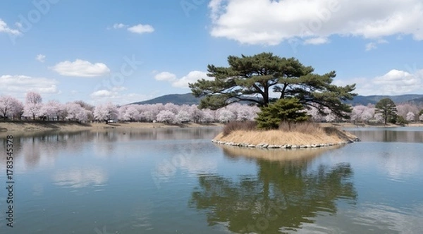 Fototapeta lake and mountains