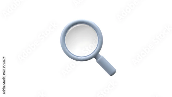 Fototapeta A 3d render of a magnifying glass isolated on transparent background
