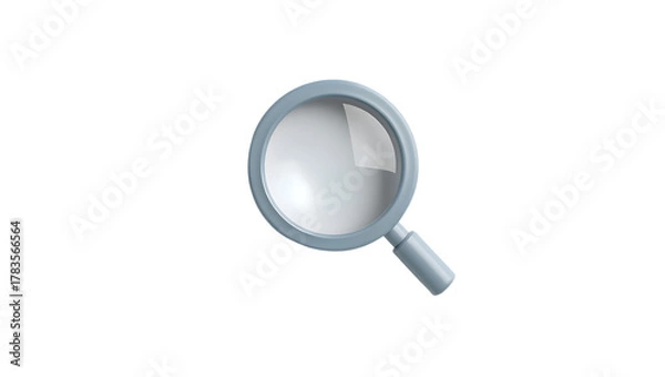 Fototapeta A 3d render of a magnifying glass isolated on transparent background