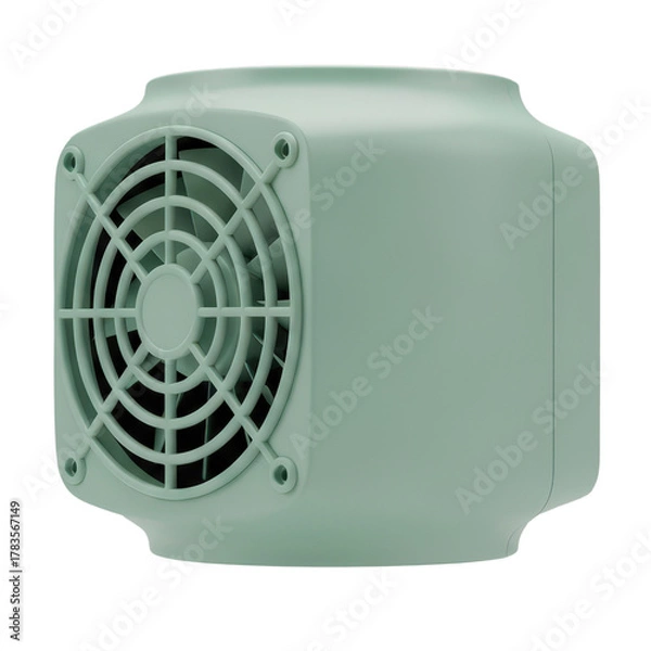 Obraz DataCenterModule_CoolingFan_3DRender_PastelMint_FloatingIsolated_LowGlossPlastic_ModularBlock_ITInfrastructure