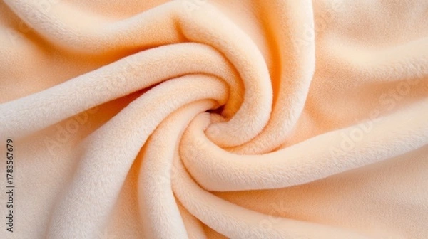 Obraz Soft Peach Faux Fur Fabric Swirl Texture Background