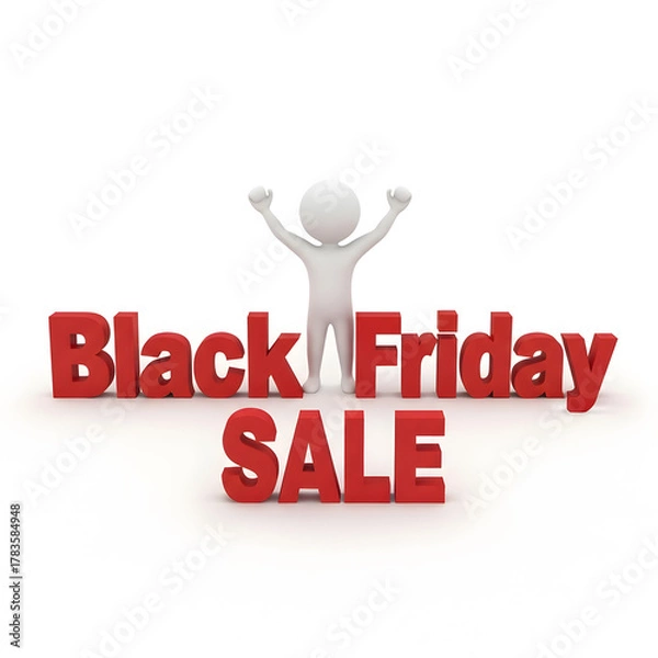 Obraz Black Friday Sale 3D illustration
