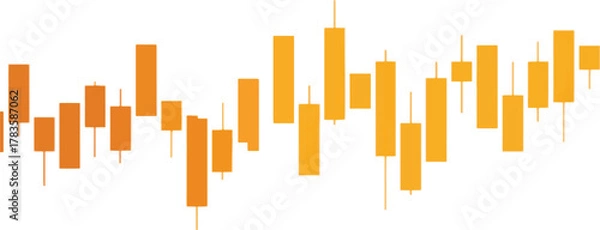 Obraz Stock market illustration on isolated background, flat vector illustration. Abstract financial chart sideways line graph.