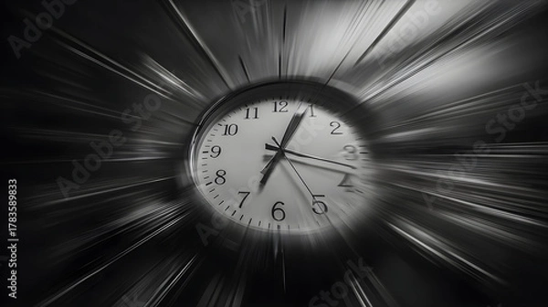 Obraz Relentless Passage of Time A Captivating Depiction o Ticking Clock and Life's omentum