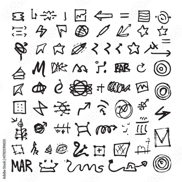 Obraz hand drawn alphabet