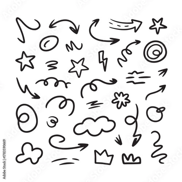 Obraz Set of calligraphic design elements