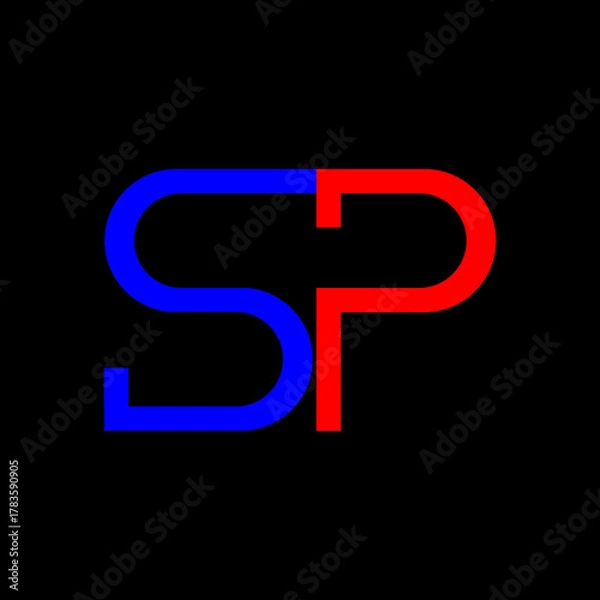 Obraz S P letter logo design