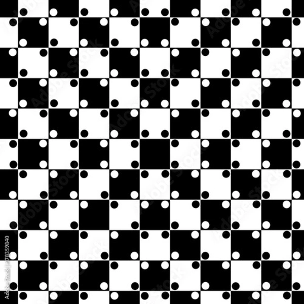 Obraz Bezszwowe złudzenie optyczne - czarno-biała kratka z równoległymi liniami