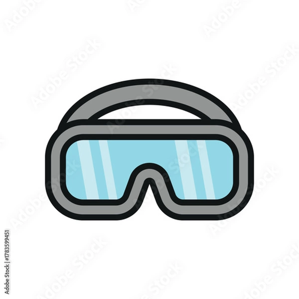 Fototapeta Safety goggles icon for bright and creative engineering design elements.