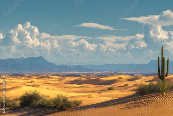 Obraz Limitless Desert Horizon: xploring the Boundless Beaty and Adventure of Natures Endless Expanse Beyond te Dunes