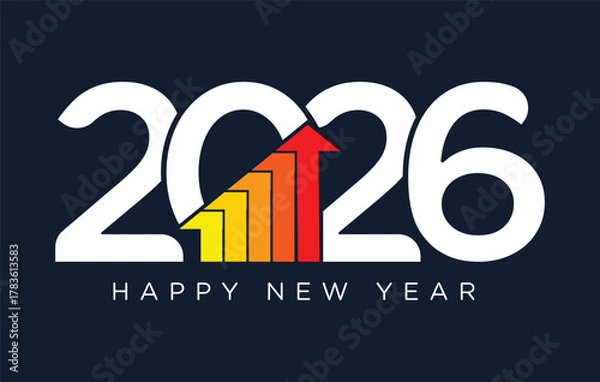 Obraz 

Modern Happy New Year 2026 Vector Illustration, High Resolution Vector art, Stylish, Elegant, Simple,