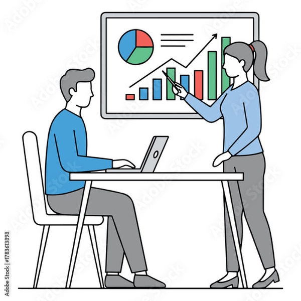 Obraz Financial Presentation vector illustration