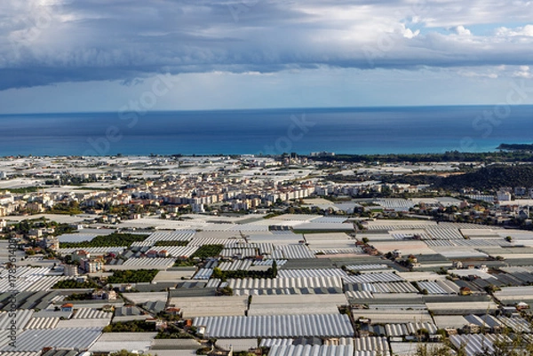 Obraz Vast greenhouse areas in the Demre district of Antalya. Greenhouse farming.