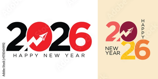 Obraz 

Modern Happy New Year 2026 Vector Illustration, High Resolution Vector art, Stylish, Elegant, Simple,
