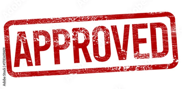 Obraz Approved Red stamp on a white background
