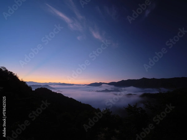 Obraz オレンジ色と青色のグラデーション