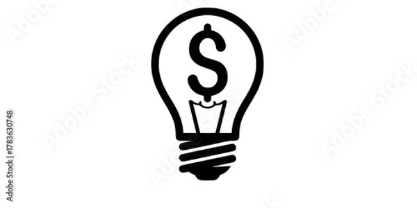 Fototapeta lightbulb with dollar symbol icon vector for web site
