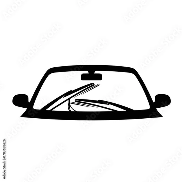 Fototapeta Car windshield wipers in action clearing rain from glass  