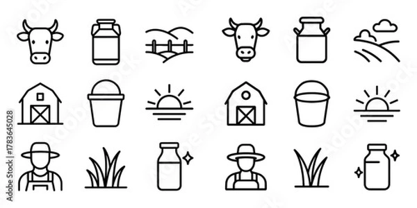 Fototapeta Cheesemaking Icon Set