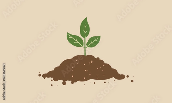 Fototapeta  World soil day. Green plant seedling growing in soil, a natural symbol of growth and ecology.