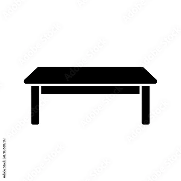 Obraz Simple Table Icon - Black Silhouette of Furniture Graphic