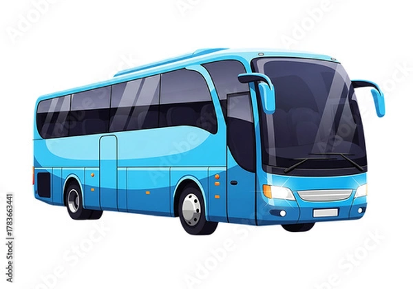 Obraz Modern Blue Tour Bus Illustration for Transportation and Travel Concepts