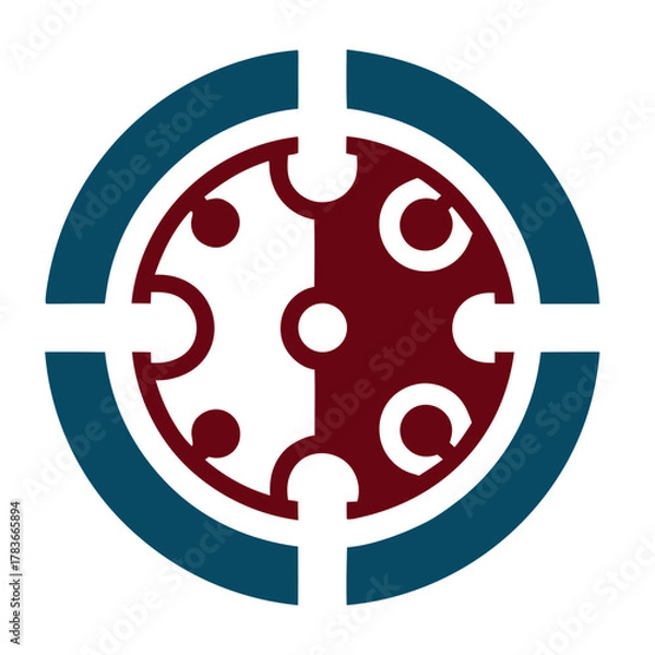 Obraz Circuit dial vault lock logo