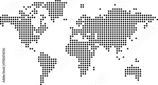 Fototapeta Dotted vector world map design.