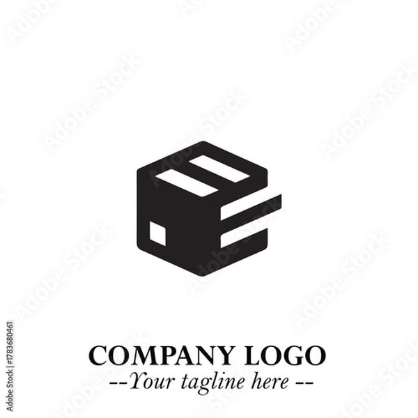 Fototapeta Box Moving Fast Symbol in Black on the White Background with Dynamic Delivery Design