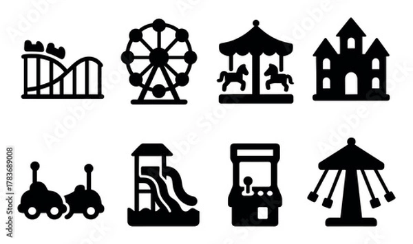 Obraz Amusement Park Icons