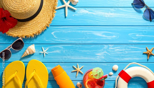 Obraz Summer Vacation Beach Essentials