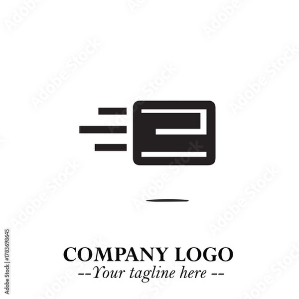 Obraz Box Moving Fast Symbol in Black on the White Background with Dynamic Delivery Design