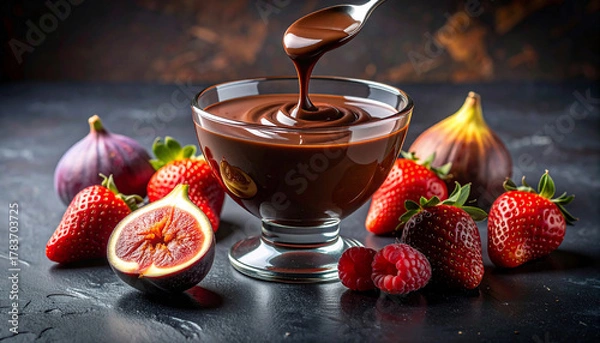 Obraz Chocolate Dessert with Berries