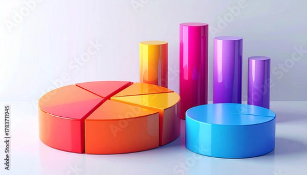 Obraz Colorful Business Data Visualization