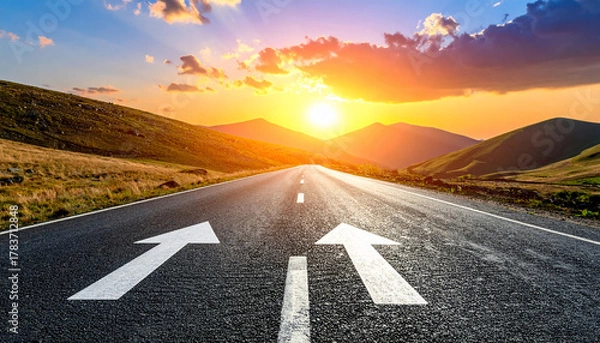 Obraz Road to Success at Sunset
